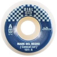 Dial Tone Wheel Co. Del Negro Capitol Conical Skateboard Wheels - white/blue (101a)
